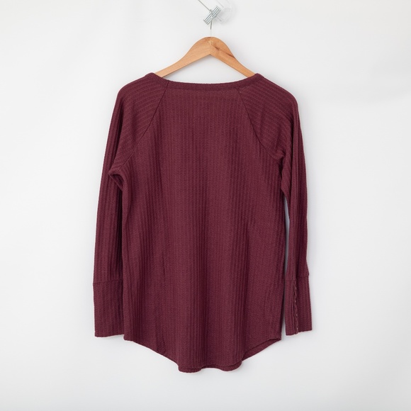 Chaser Thermal Waffle Knit Tunic Purple - Picture 4 of 9